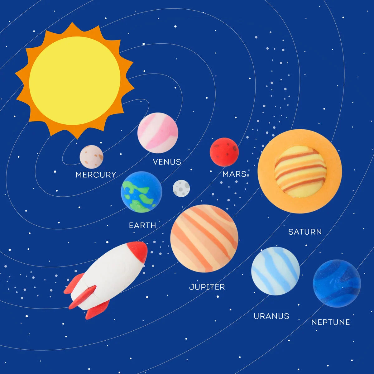 Set de 9 gomas “Sistema Solar” – Legami Milano Les Trouvailles de Tolède