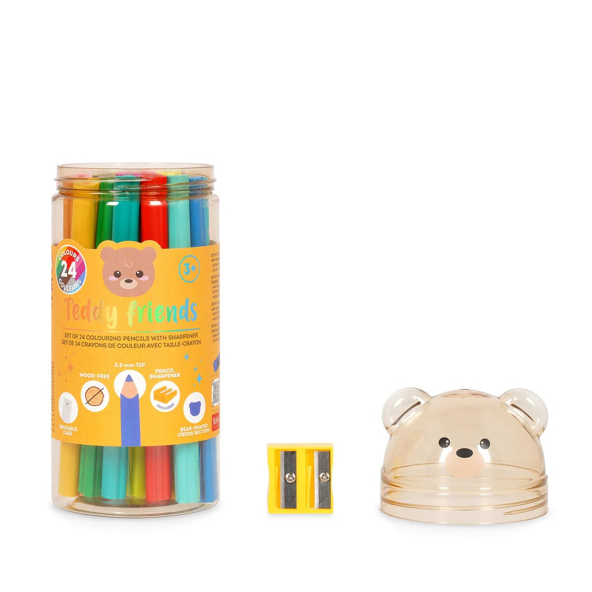 Set de 24 lápices de colores con sacapuntas – Teddy Friends – Legami Milano Les Trouvailles de Tolède