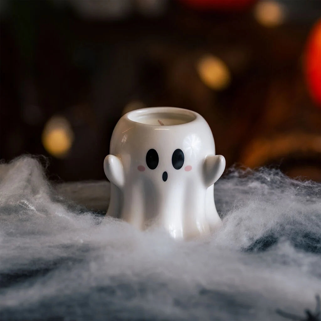 Vela Perfumada de Cerámica Fantasma Halloween 🕯️ Les Trouvailles de Tolède