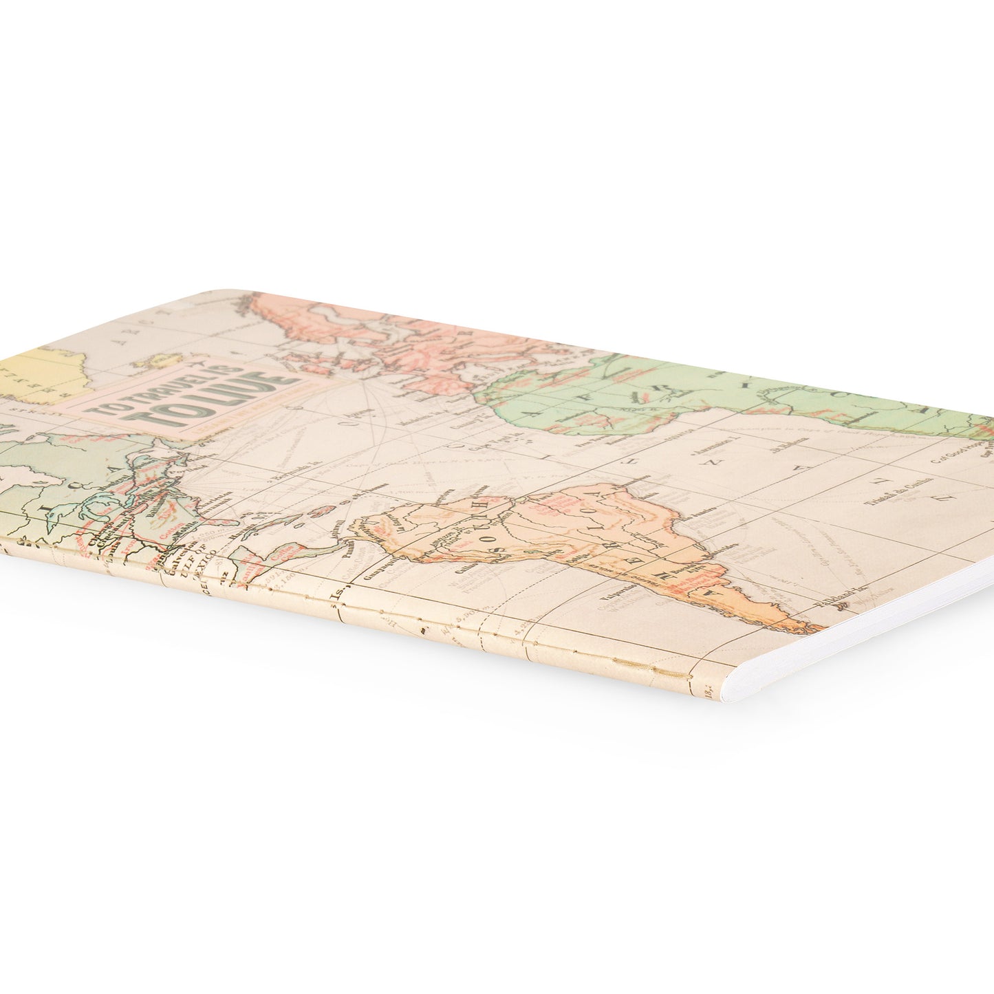 Cuaderno A5 de Hojas Blancas – Mapa del Mundo