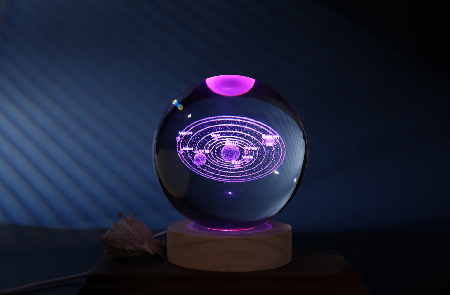 Lampe Boule de Cristal 3D – Système Solaire