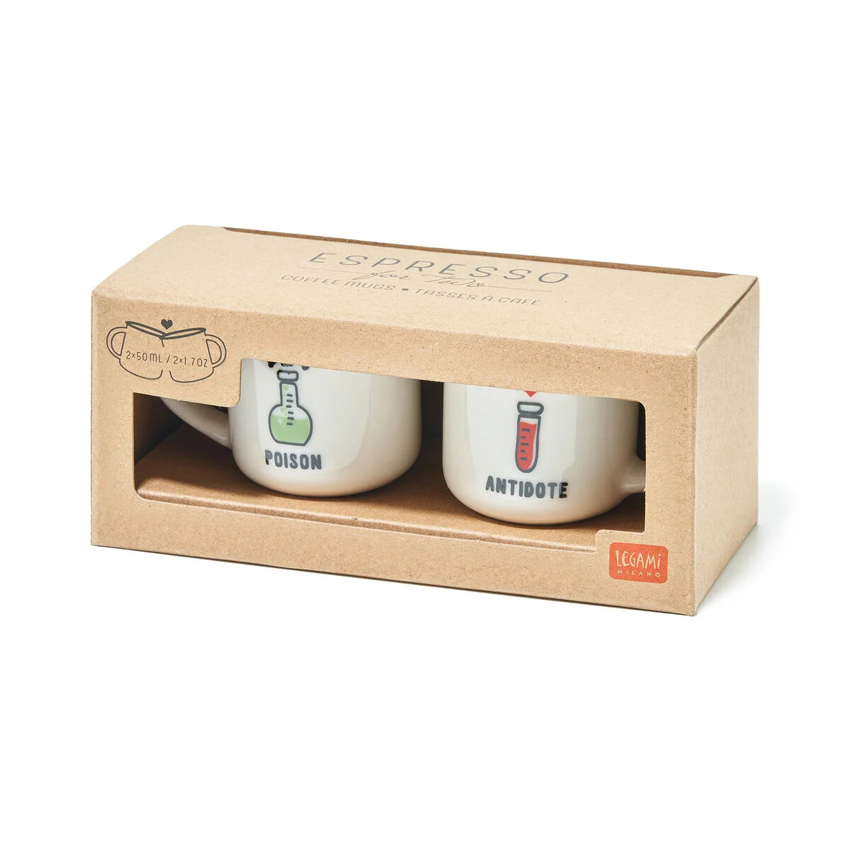 Set de 2 Tazas de Café Poison & Antidote – Legami Les Trouvailles de Tolède