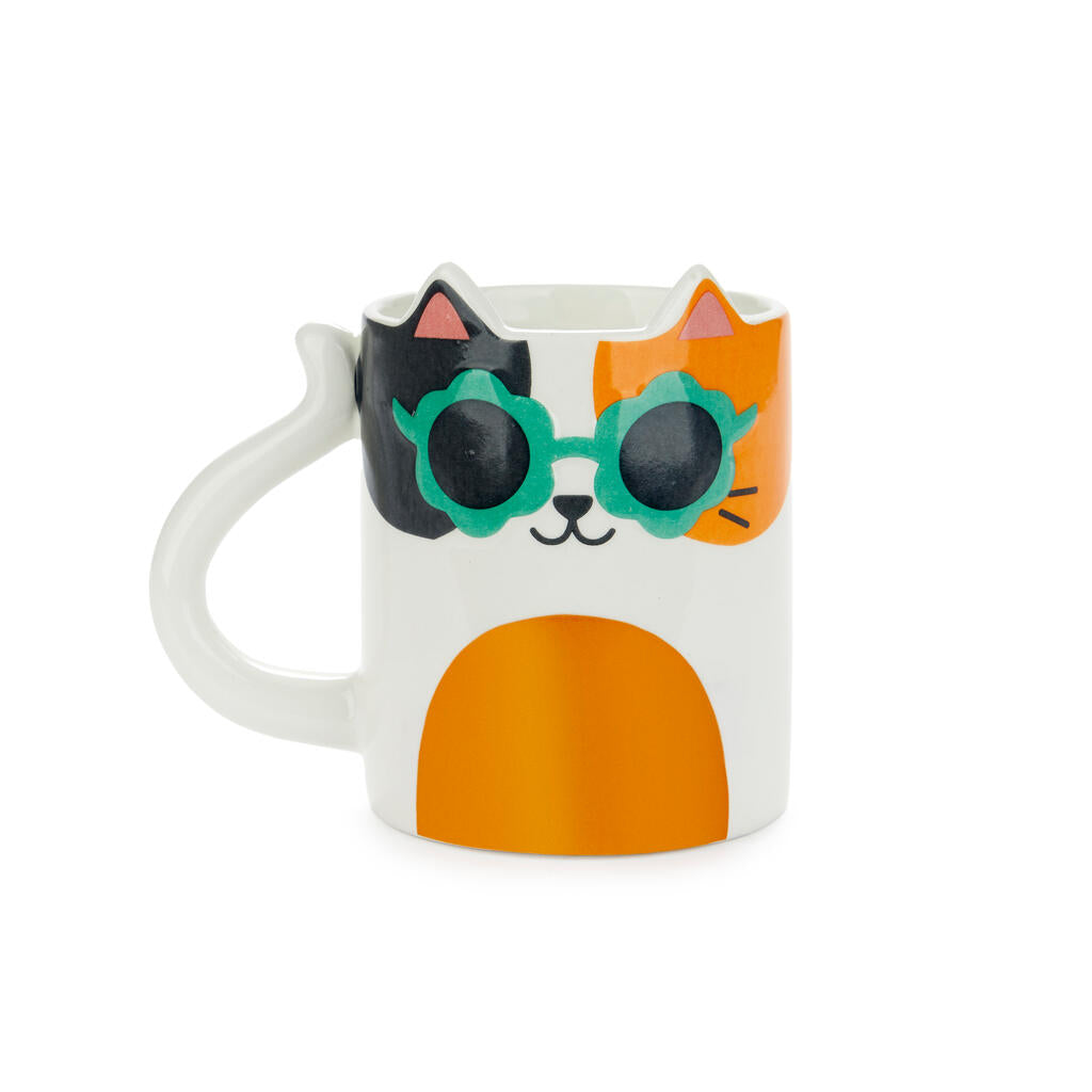 Mug gato Cool Cat Calico de cerámica Les Trouvailles de Tolède