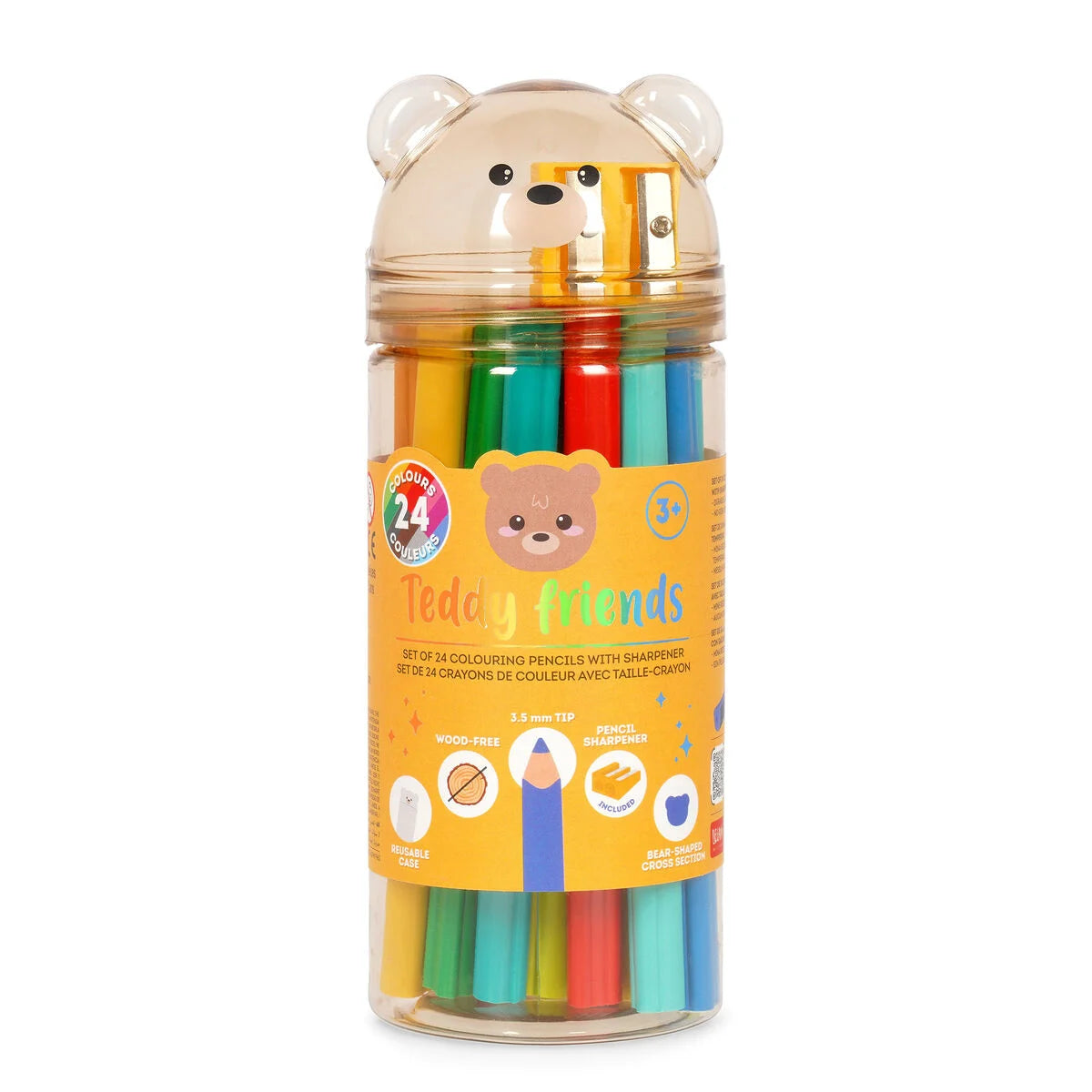 Set de 24 lápices de colores con sacapuntas – Teddy Friends – Legami Milano Les Trouvailles de Tolède