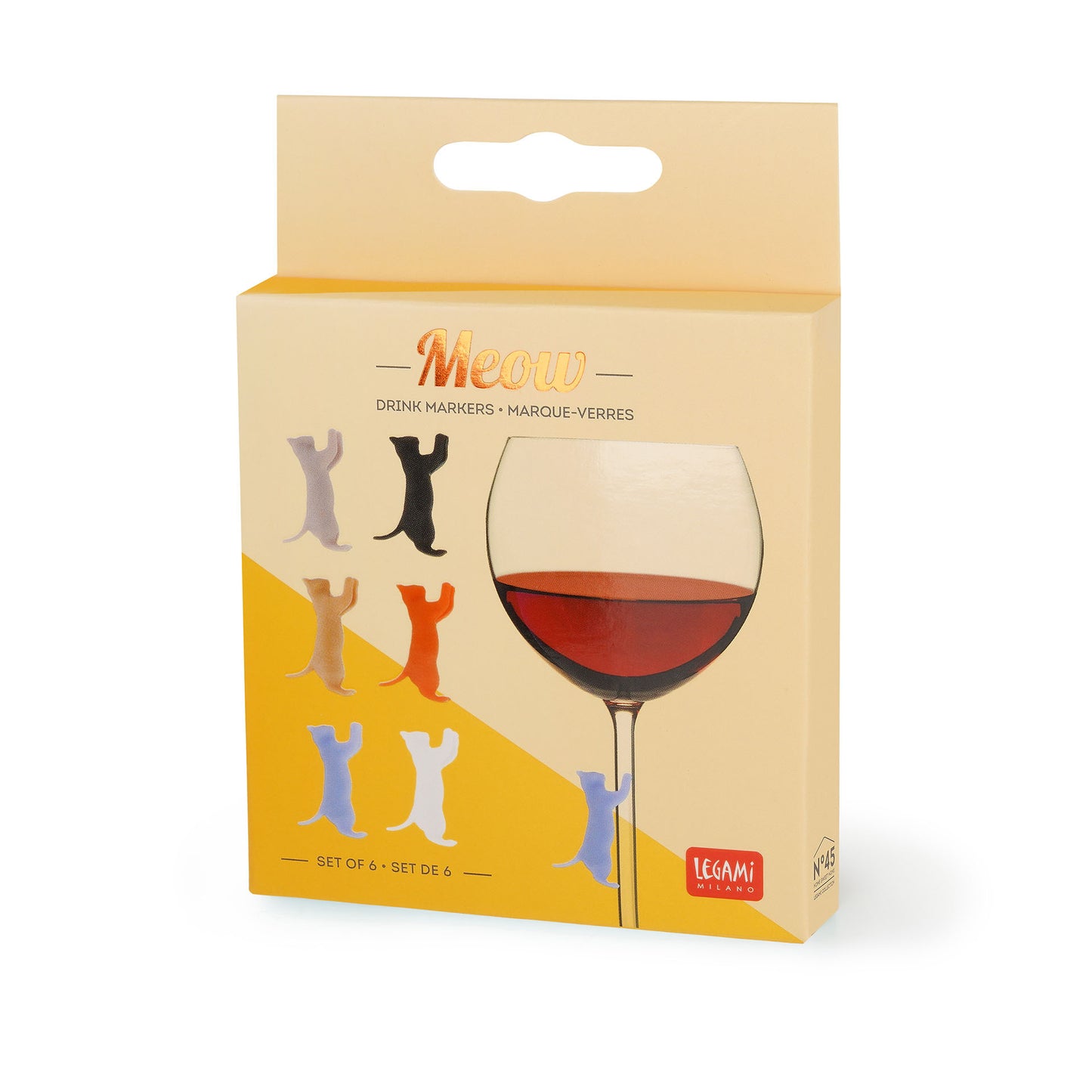 Marqueurs de Verres Chats – Lot de 6 (Silicone)