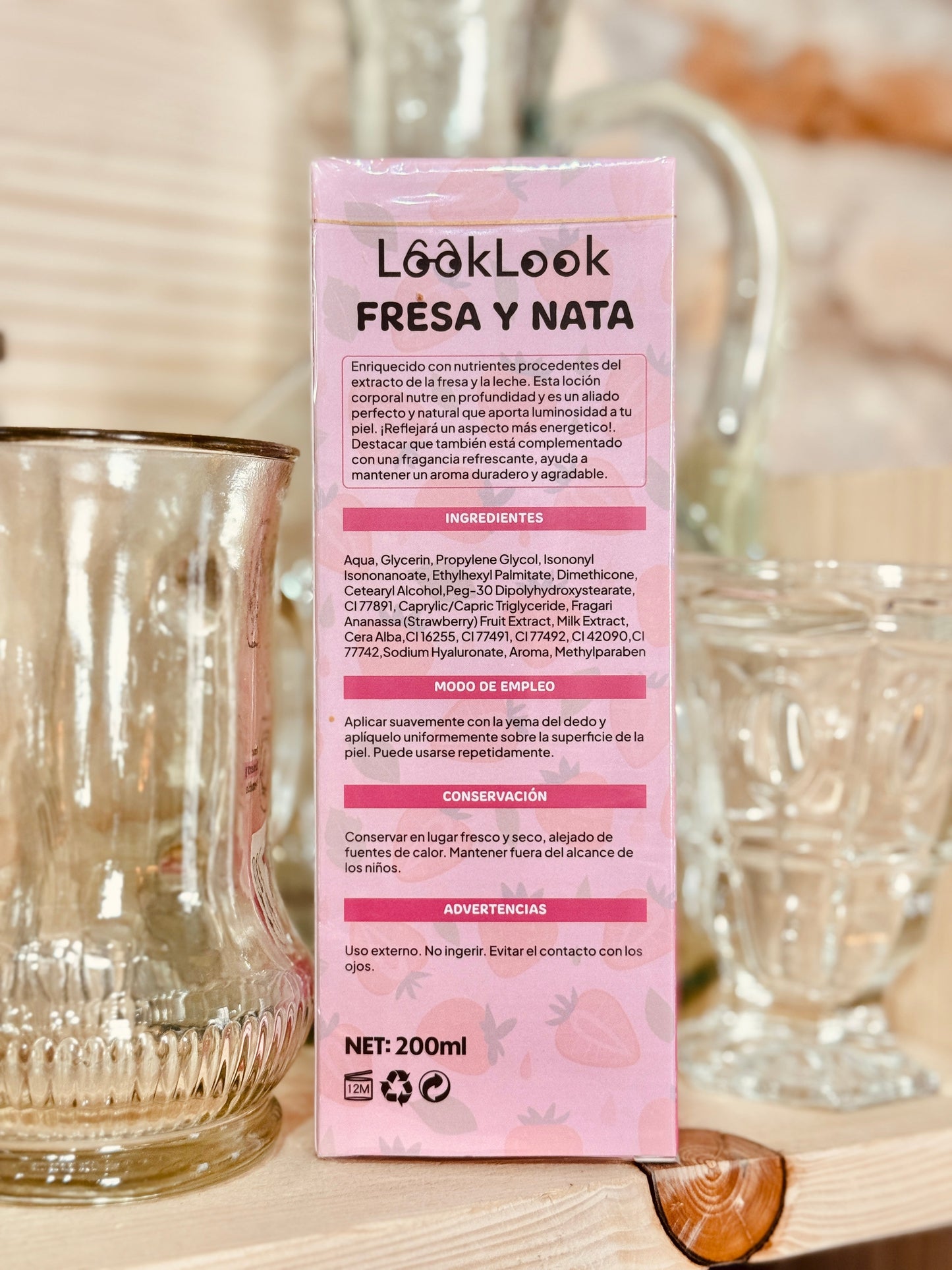 Loción corporal fresa & nata – Luminosidad y energía (200 ml) Les Trouvailles de Tolède