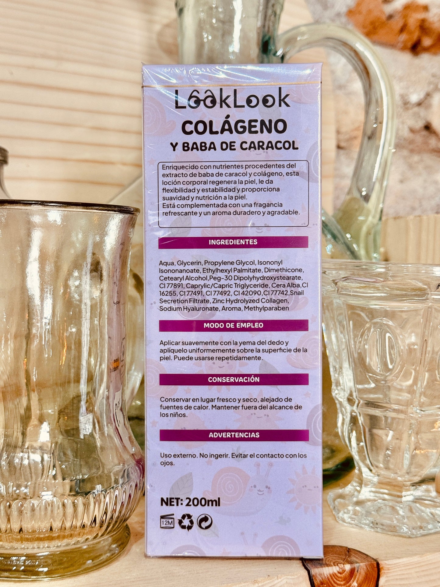 Loción corporal con colágeno & baba de caracol – Regeneradora y antiedad (200 ml) Les Trouvailles de Tolède