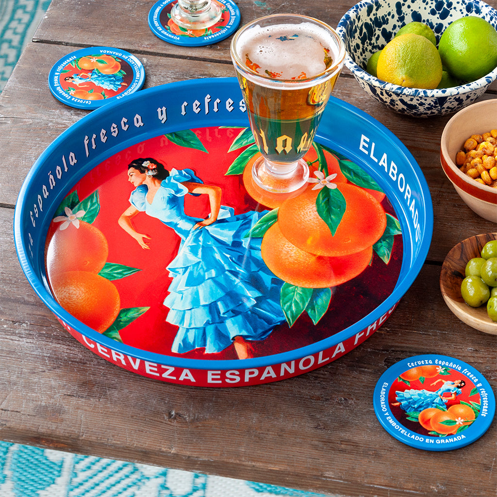 Bandeja Redonda de Metal – Cerveza Española Les Trouvailles de Tolède