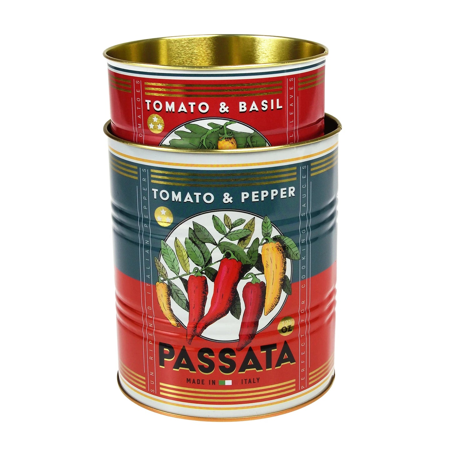 Latas de almacenamiento retro (set de 2) – Estilo Passata Les Trouvailles de Tolède