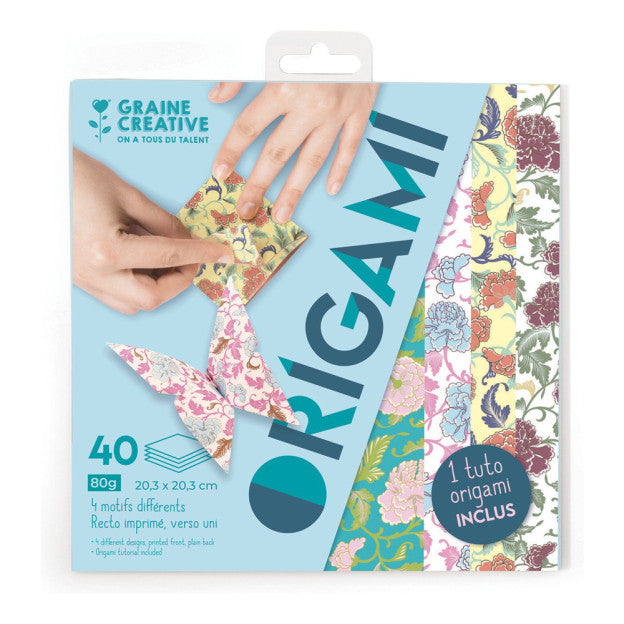 Kit 40 papeles para origami – Estampado Pastel Les Trouvailles de Tolède
