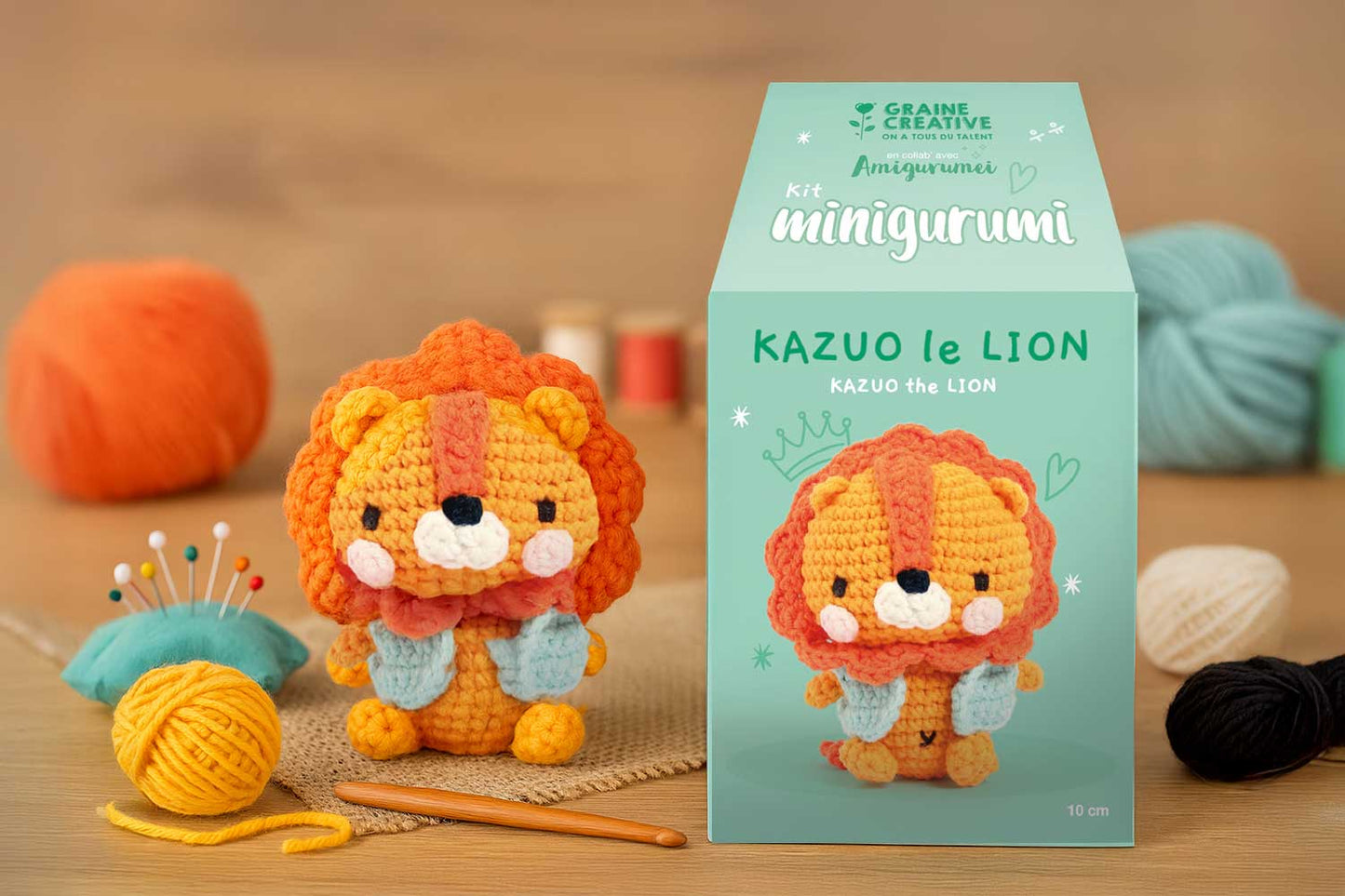Kit Amigurumi Kazuo el León Les Trouvailles de Tolède