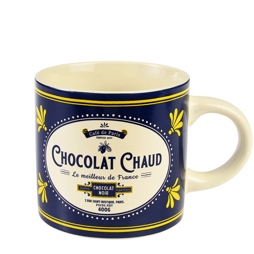 Taza retro de cerámica – Café de París « Chocolat Chaud » Les Trouvailles de Tolède