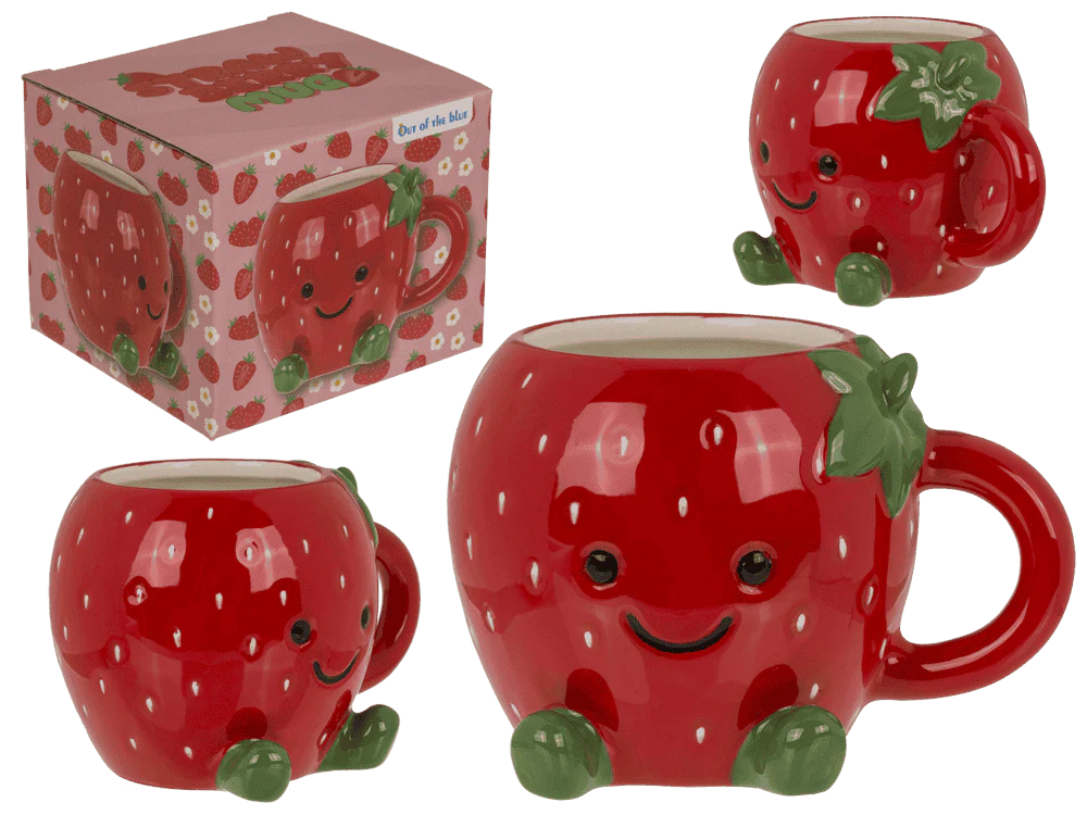 Taza Kawaii de Cerámica con Forma de Fresa (410ml) Les Trouvailles de Tolède