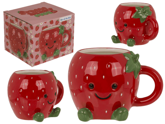 Taza Kawaii de Cerámica con Forma de Fresa (410ml) Les Trouvailles de Tolède