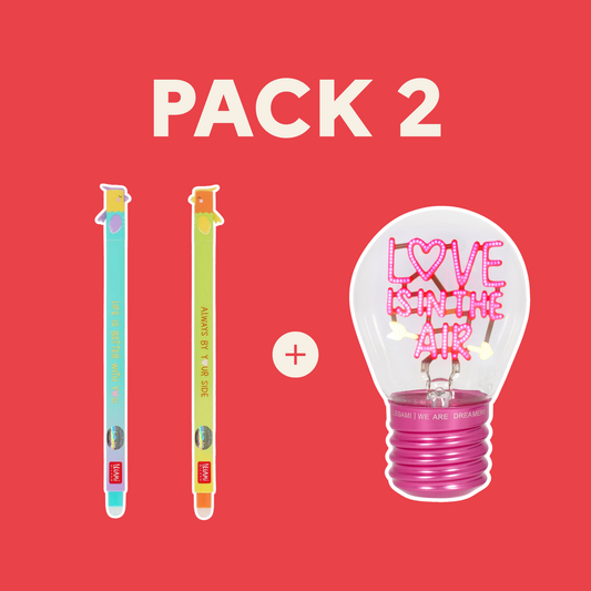 Pack Legami San Valentín - Bolígrafos + lámpara