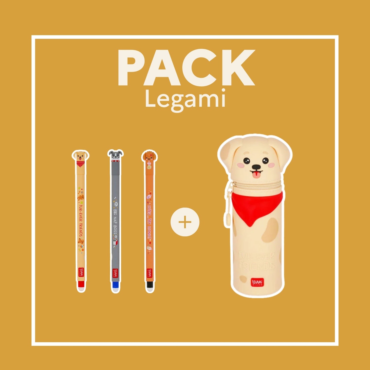 Pack Legami edición especial : Set 3 boligrafos perros + estuche Ladybug Les Trouvailles de Tolède