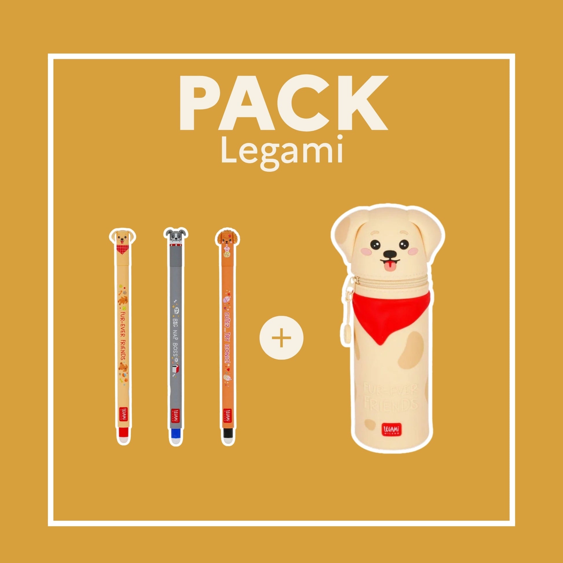 Pack Legami edición especial : Set 3 boligrafos perros + estuche Ladybug Les Trouvailles de Tolède