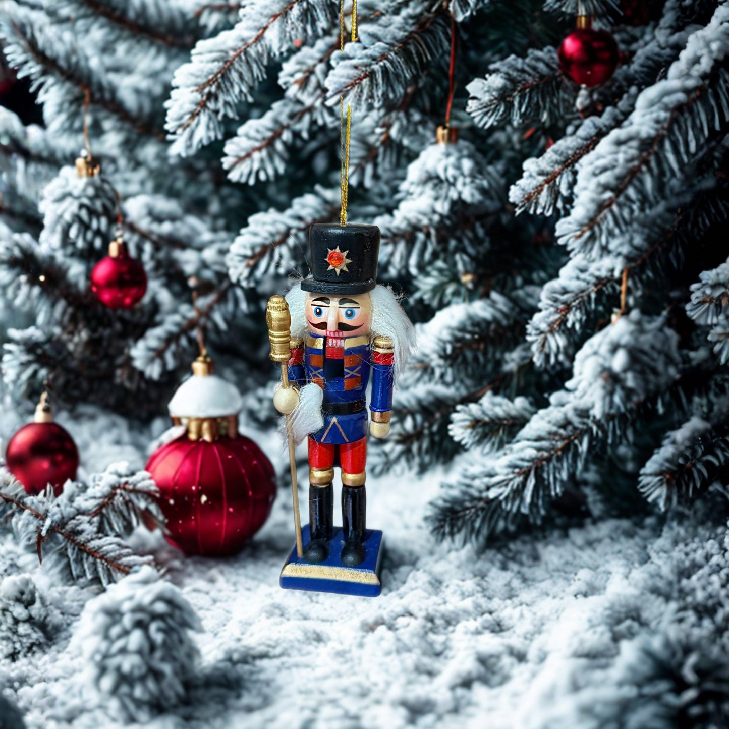 Cascanueces azul colgante – Decoración navideña clásica Les Trouvailles de Tolède