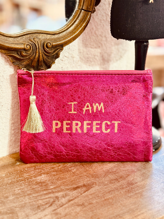 Neceser I AM PERFECT metalizado rosa – 15x21 cm Les Trouvailles de Tolède