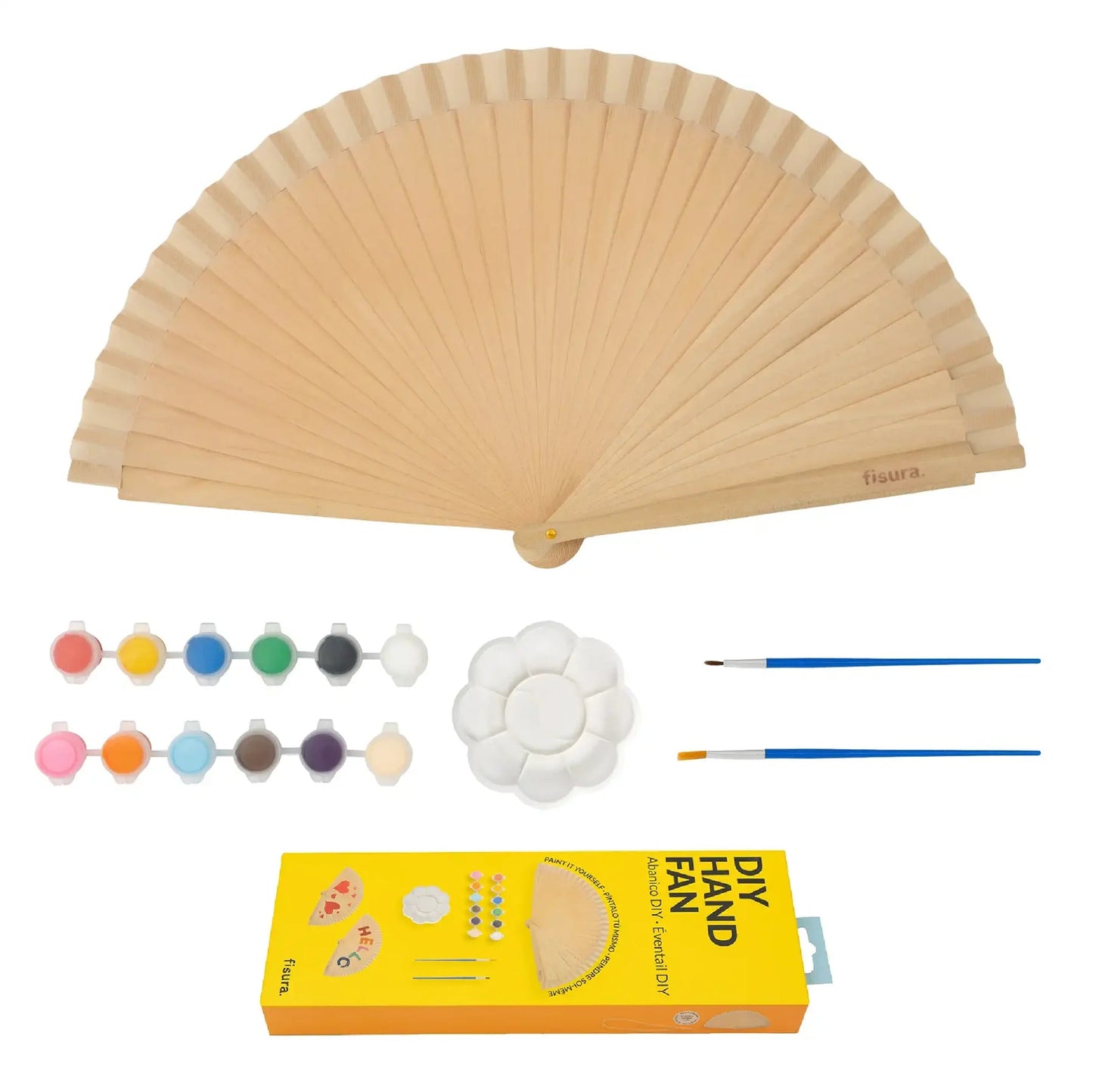 Abanico de Madera DIY - Kit de Pintura Creativa Les Trouvailles de Tolède