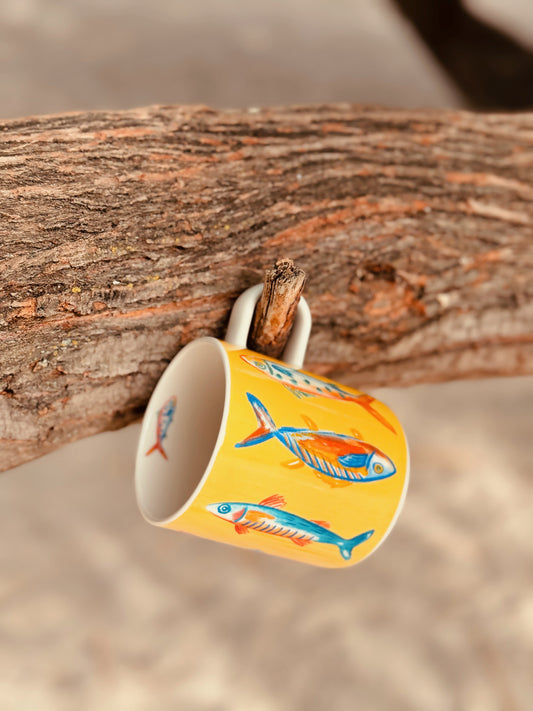 Mug Sardinas amarillo 325 ml Les Trouvailles de Tolède