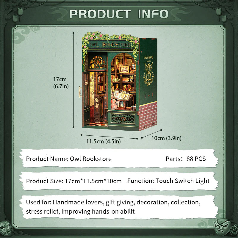 Kit DIY Miniatura – Owl Bookstore Les Trouvailles de Tolède