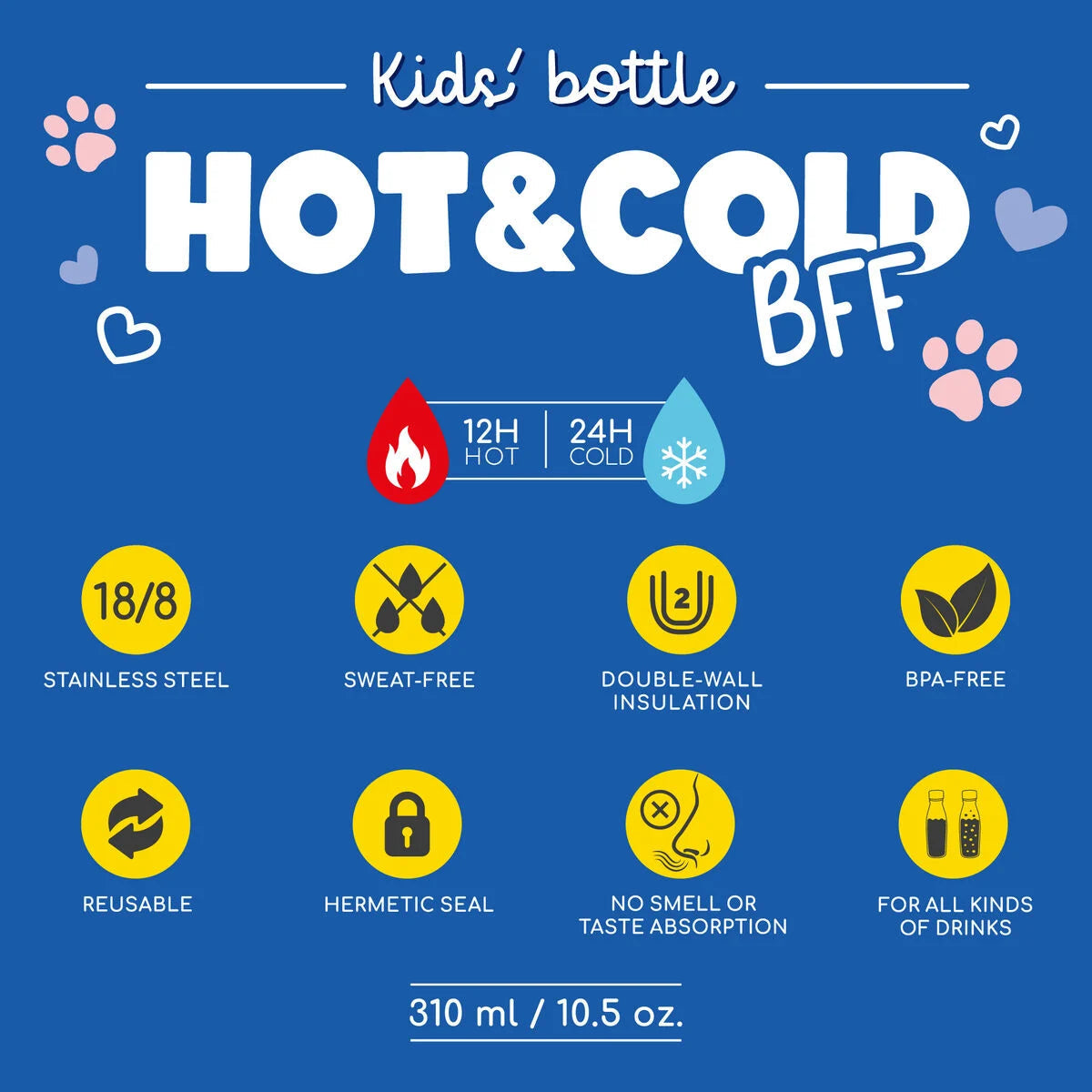 Botella Isotérmica Infantil Legami Kitty Gatito – Acero Inoxidable 350ml Les Trouvailles de Tolède