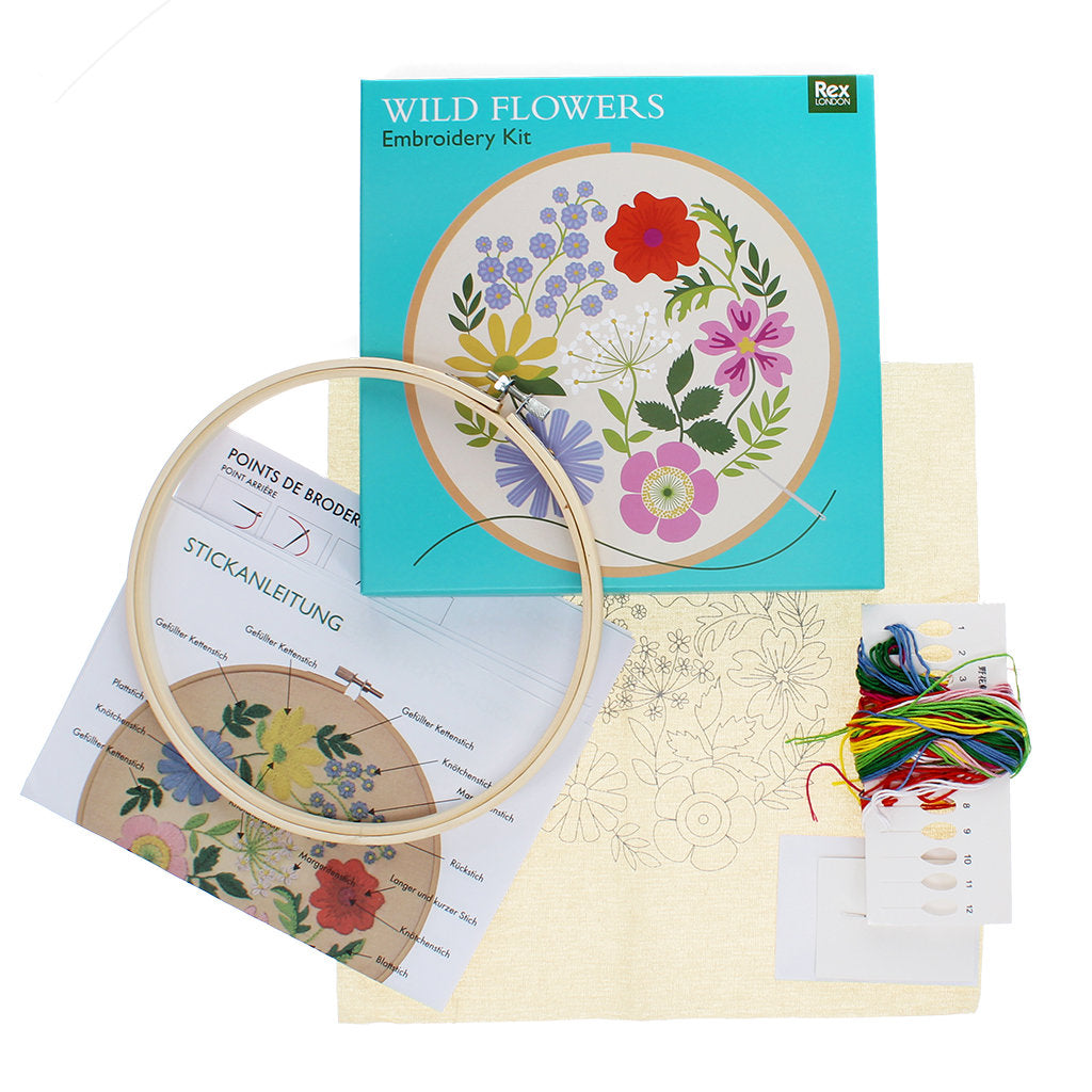 Kit de bordado Wild Flowers Les Trouvailles de Tolède