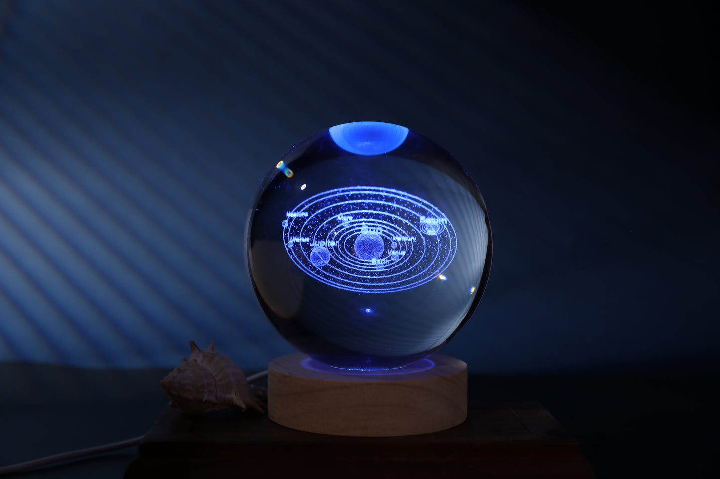 Lampe Boule de Cristal 3D – Système Solaire