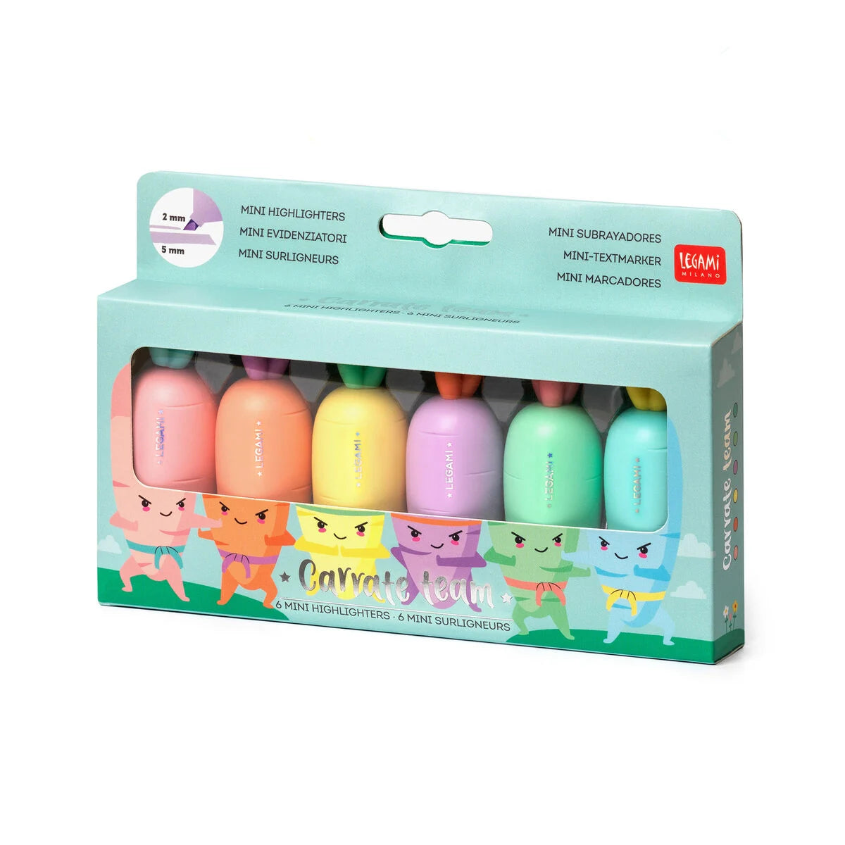 Set de 6 Mini Subrayadores Zanahoria – Carrot Team Les Trouvailles de Tolède