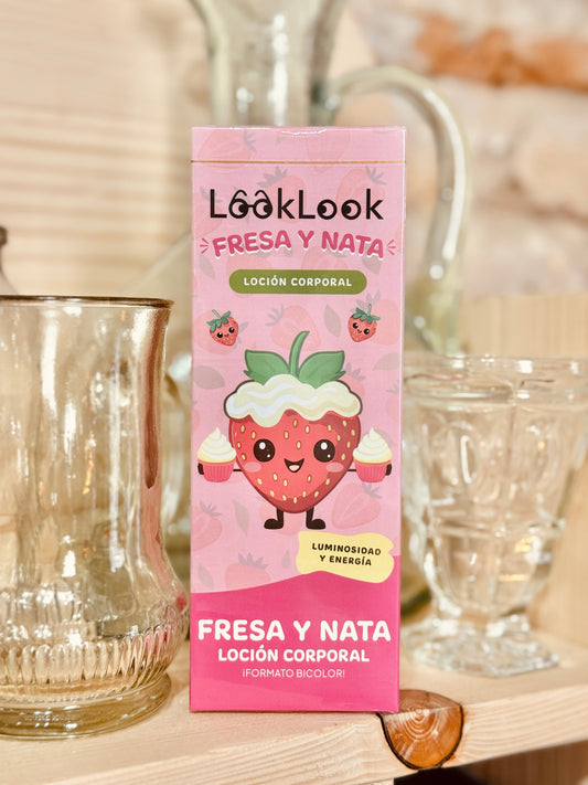 Loción corporal fresa & nata – Luminosidad y energía (200 ml) Les Trouvailles de Tolède