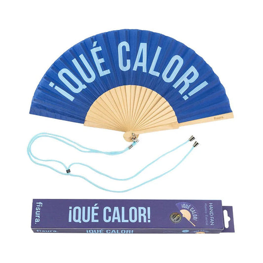 Abanico “¡Qué calor!” azul Les Trouvailles de Tolède