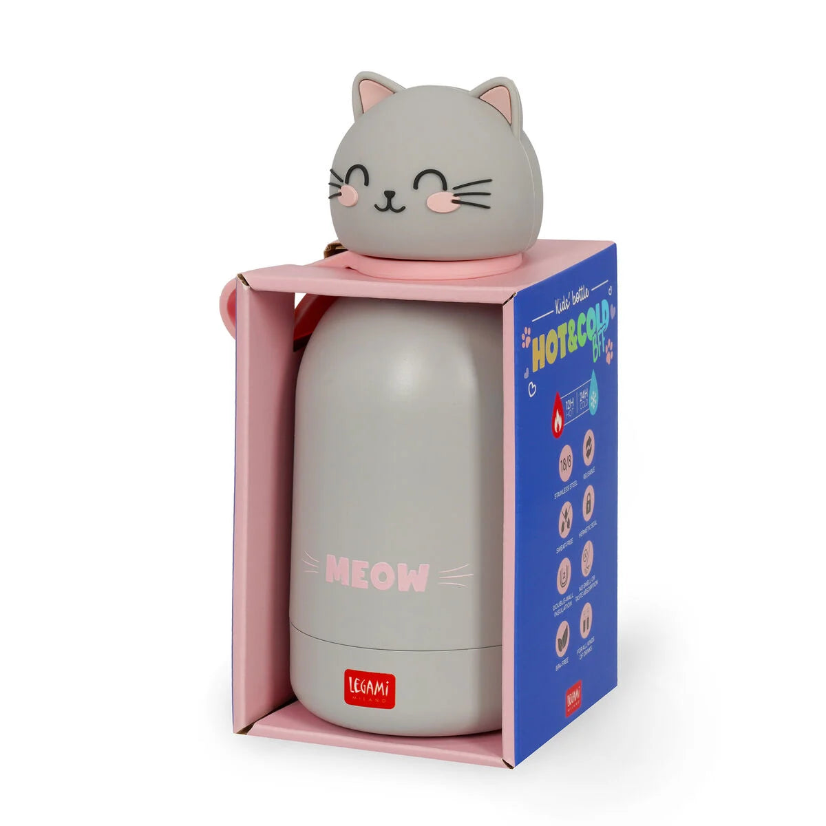 Botella Isotérmica Infantil Legami Kitty Gatito – Acero Inoxidable 350ml Les Trouvailles de Tolède