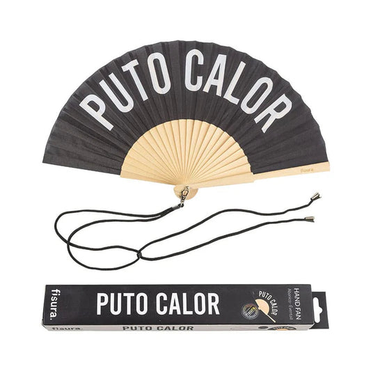 Abanico “Puto calor” negro Les Trouvailles de Tolède