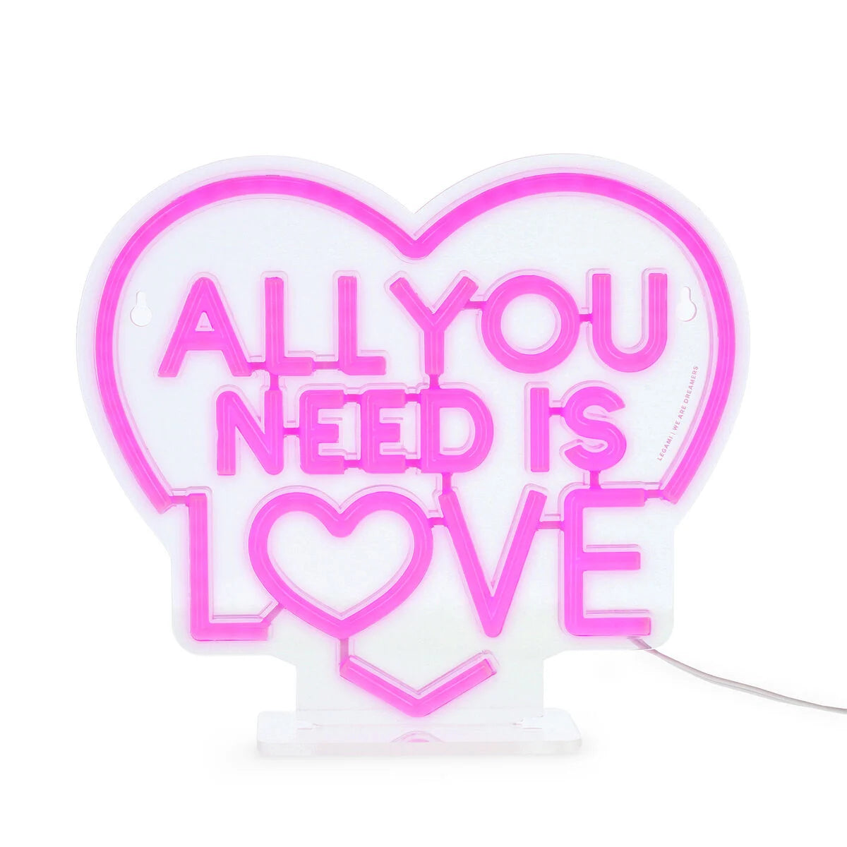 Lampe LED Effet Néon – All You Need Is Love - LEGAMI
