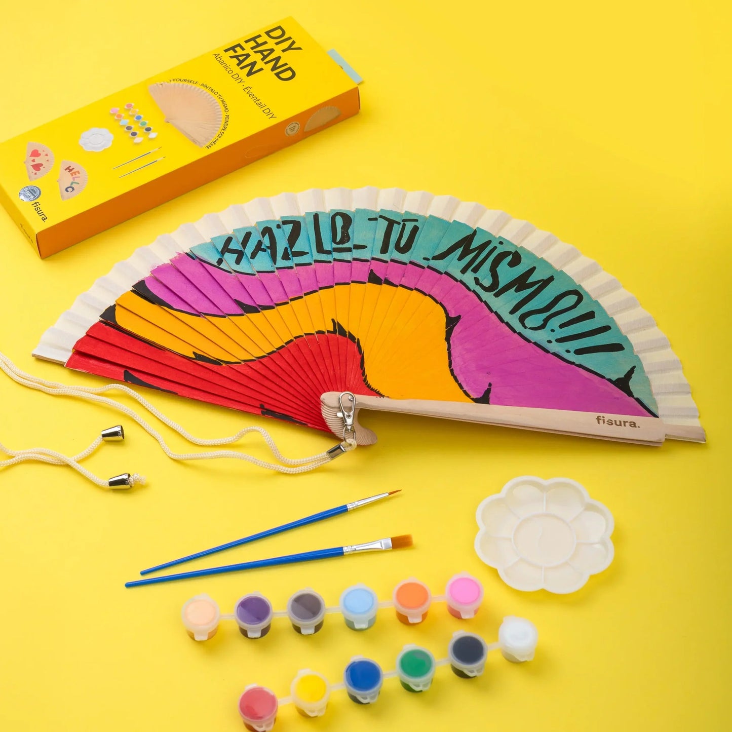 Abanico de Madera DIY - Kit de Pintura Creativa Les Trouvailles de Tolède
