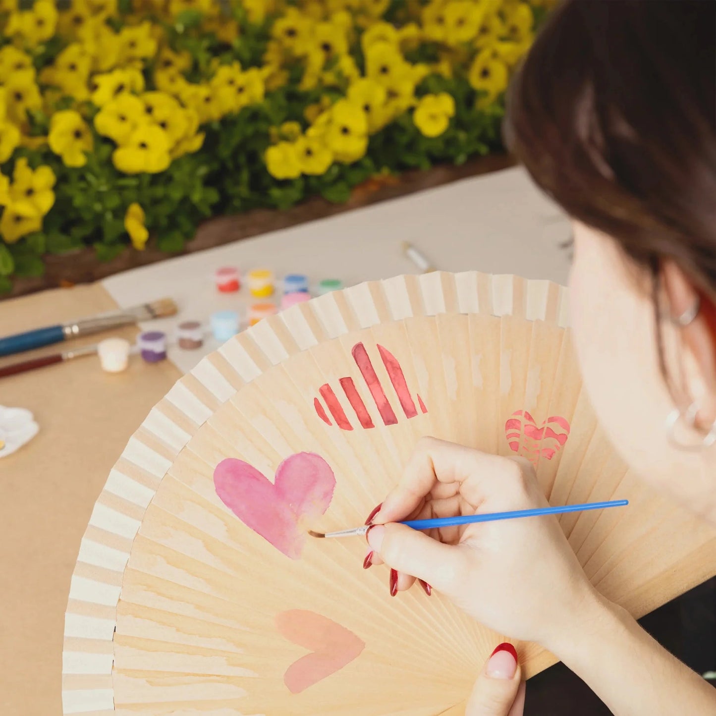 Abanico de Madera DIY - Kit de Pintura Creativa Les Trouvailles de Tolède