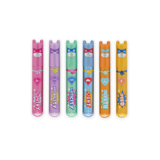 Set de 6 Mini Subrayadores Legami Teddy’s Superpower – Colores Metálicos Les Trouvailles de Tolède