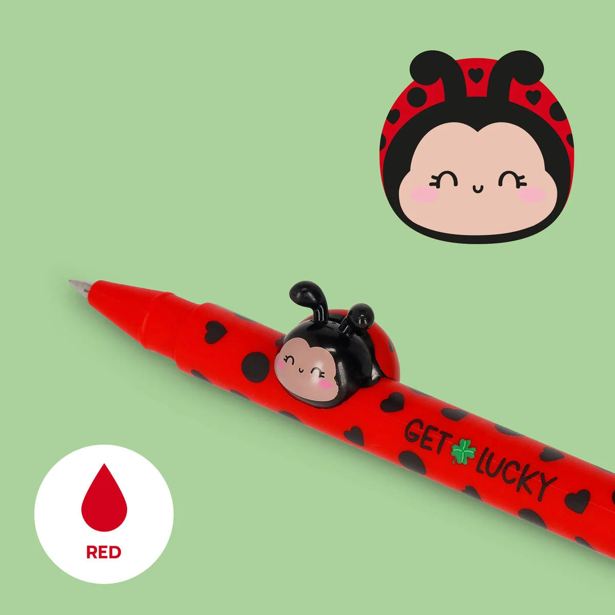 Bolígrafo de Gel Lovely Friends – Ladybug “Get Lucky” Les Trouvailles de Tolède