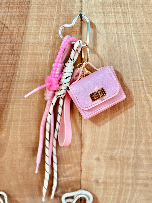 Colgante de bolso mini-bolso rosa Les Trouvailles de Tolède
