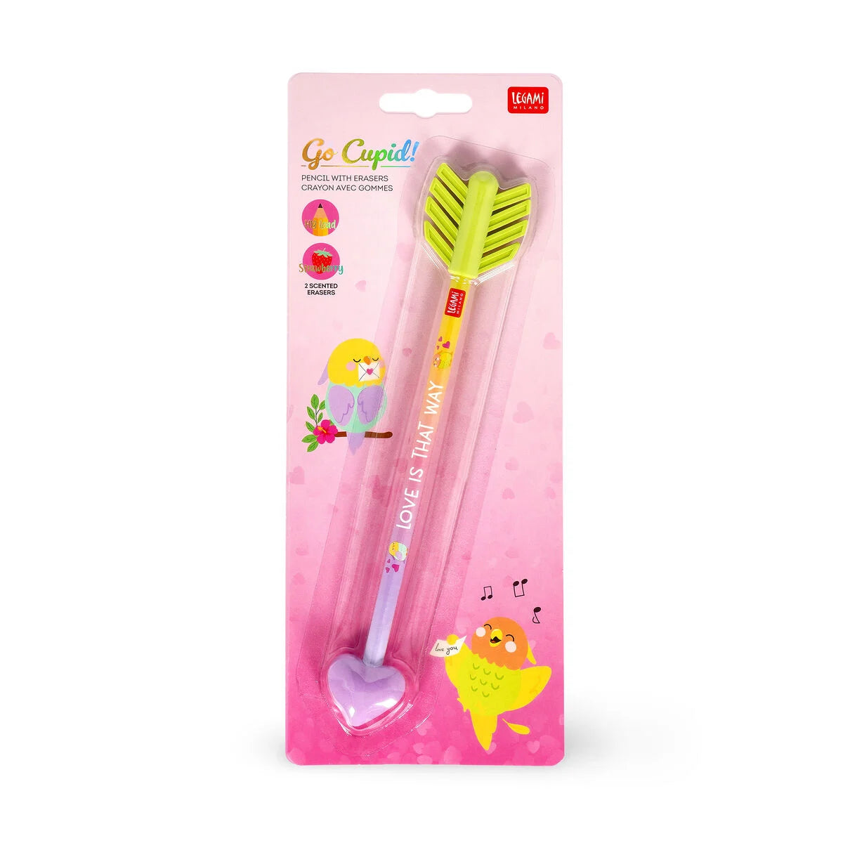 Crayon avec deux gommes parfumées Go Cupid! – Legami 