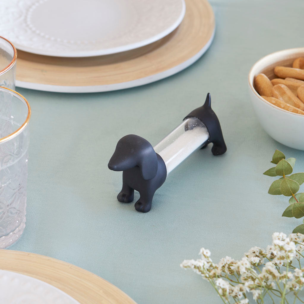 Palillero salero y pimentero Teckel gris