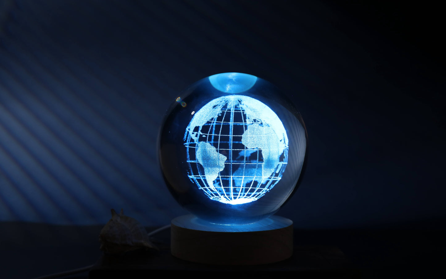 Lámpara Bola de Cristal 3D Mundo