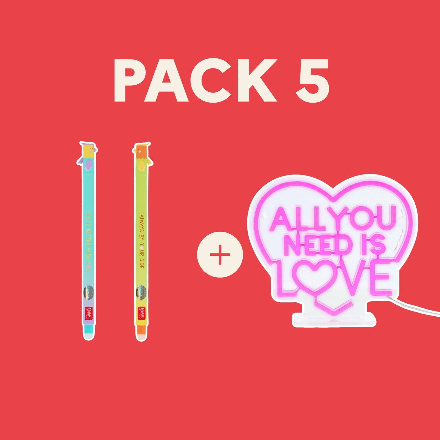 Pack Legami Saint-Valentin – Stylos & Néon Love