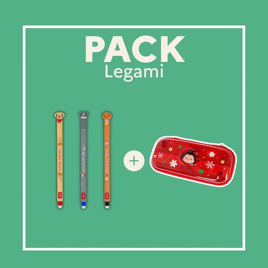 Pack Legami edición especial : Set 3 boligrafos perros + estuche Ladybug Les Trouvailles de Tolède
