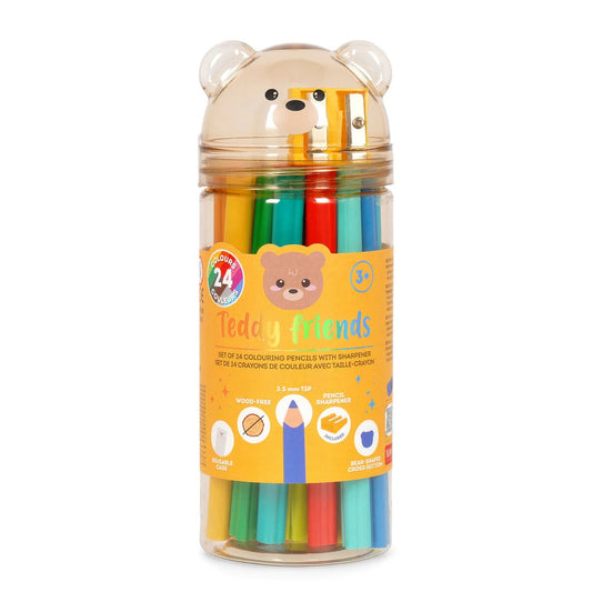 Set de 24 lápices de colores con sacapuntas – Teddy Friends – Legami Milano Les Trouvailles de Tolède
