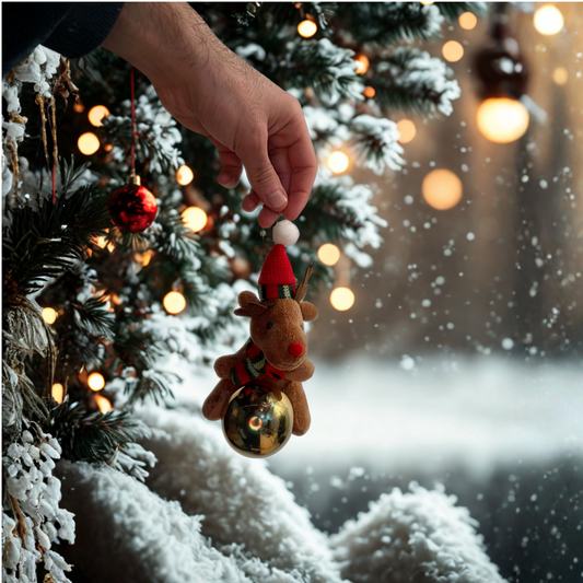 Adorno Navideño Reno Bola Dorada Les Trouvailles de Tolède