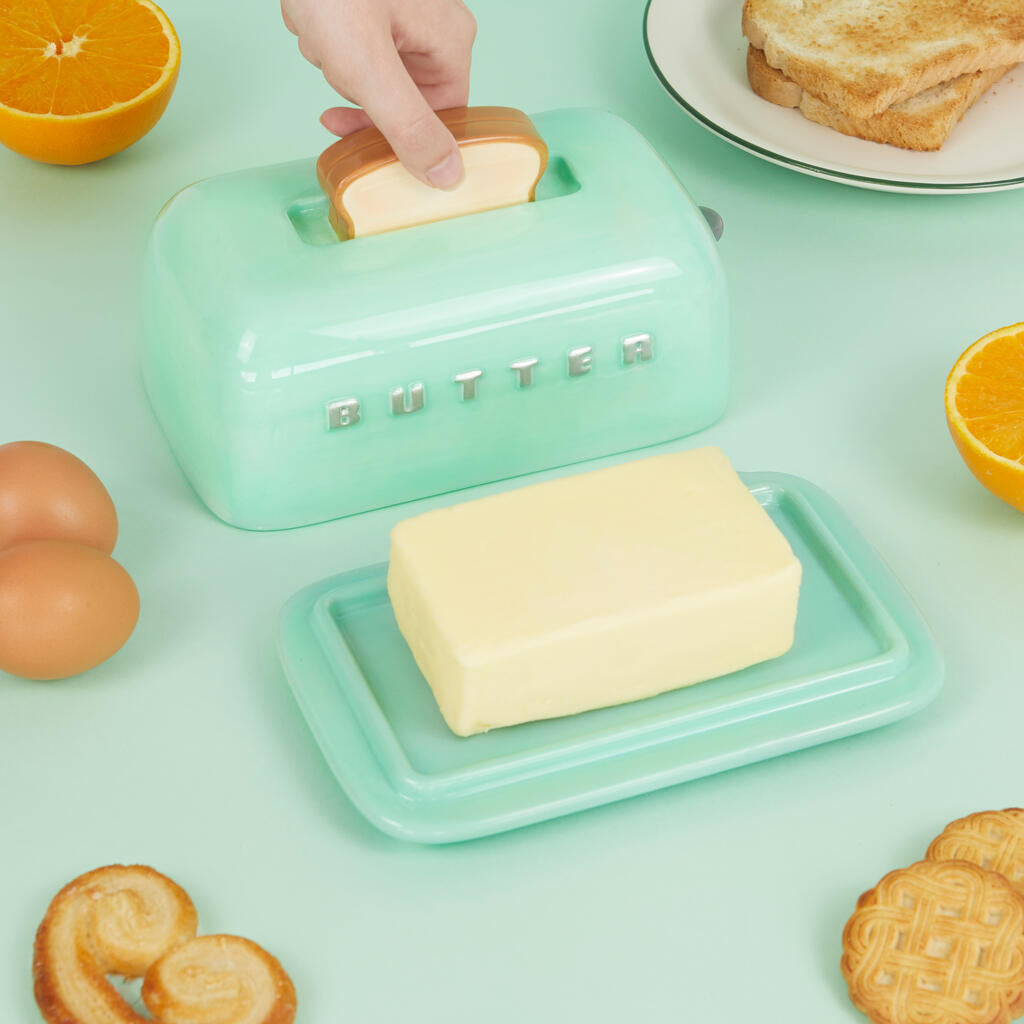 Mantequillera de cerámica verde “Toasty” Les Trouvailles de Tolède