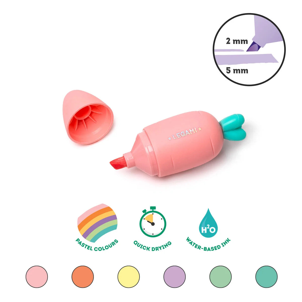 Set de 6 Mini Subrayadores Zanahoria – Carrot Team Les Trouvailles de Tolède