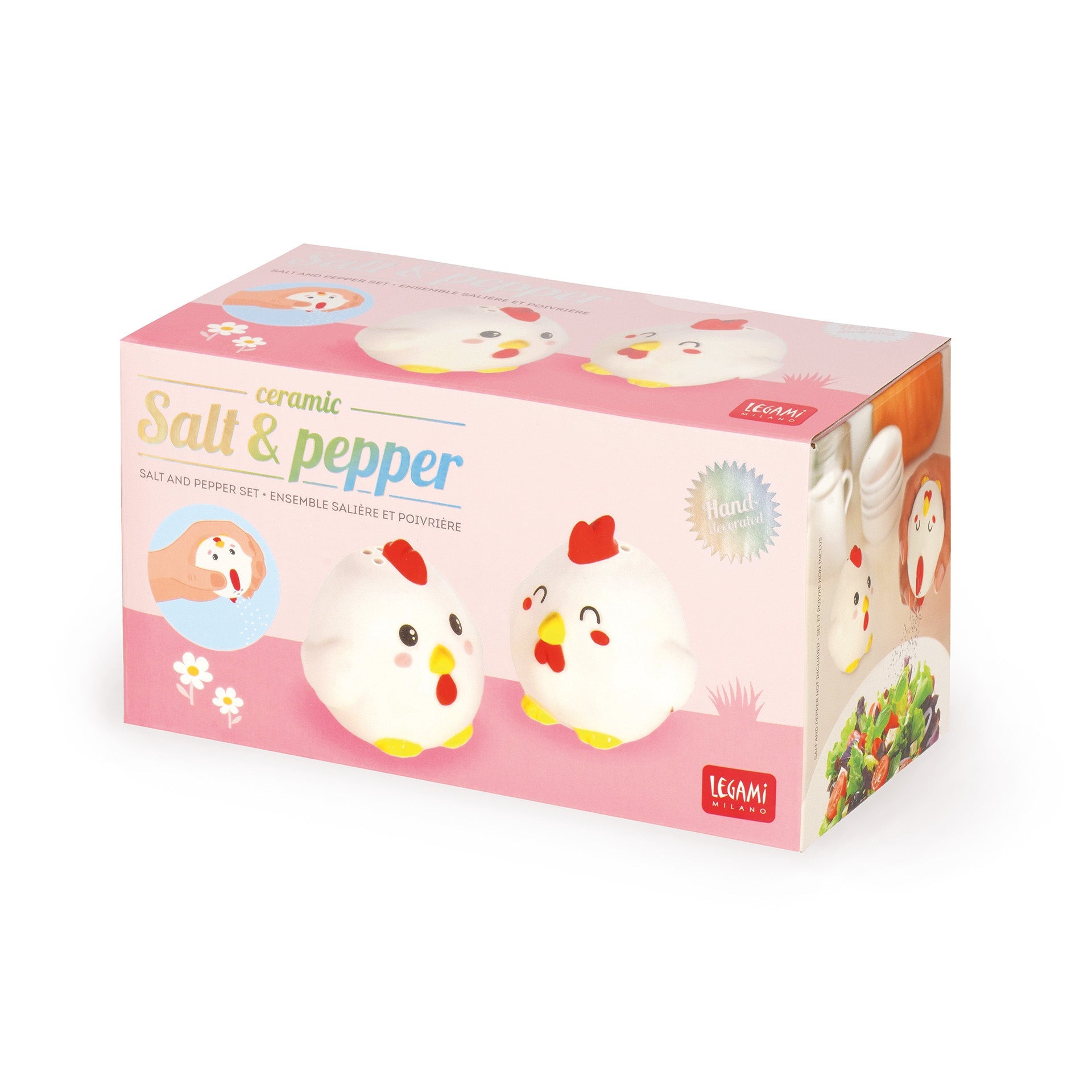 Set de Salero y Pimentero de Cerámica – Hen Couple – Legami Les Trouvailles de Tolède